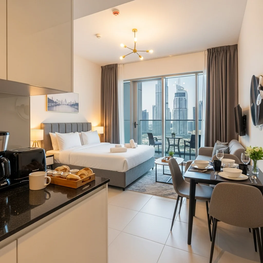 Studio apartment fully set up in new Downtown Dubai location