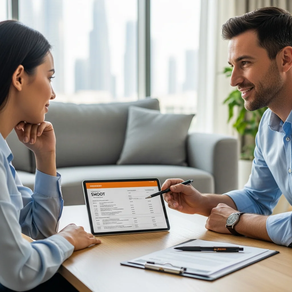 Professional moving consultant conducting initial home assessment in Dubai