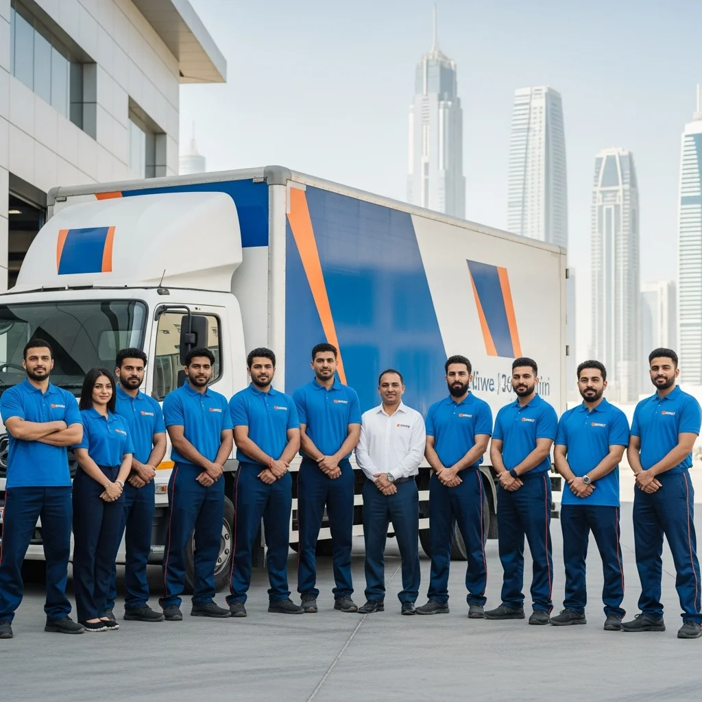 Professional Movers Dubai team in branded uniforms